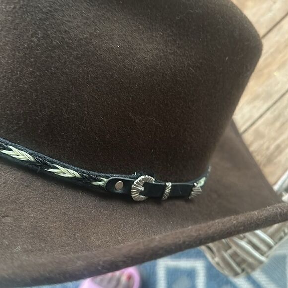 Rockmount Mens Brown Wool Felt Cowboy Crushable Hat L - Picture 3 of 8